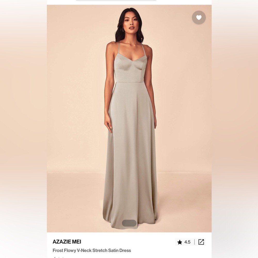 Azazie Mei satin dress in frost